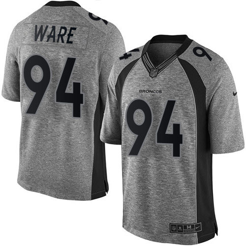 Men's Elite DeMarcus Ware Nike Jersey Gray - #94 Gridiron NFL Denver Broncos